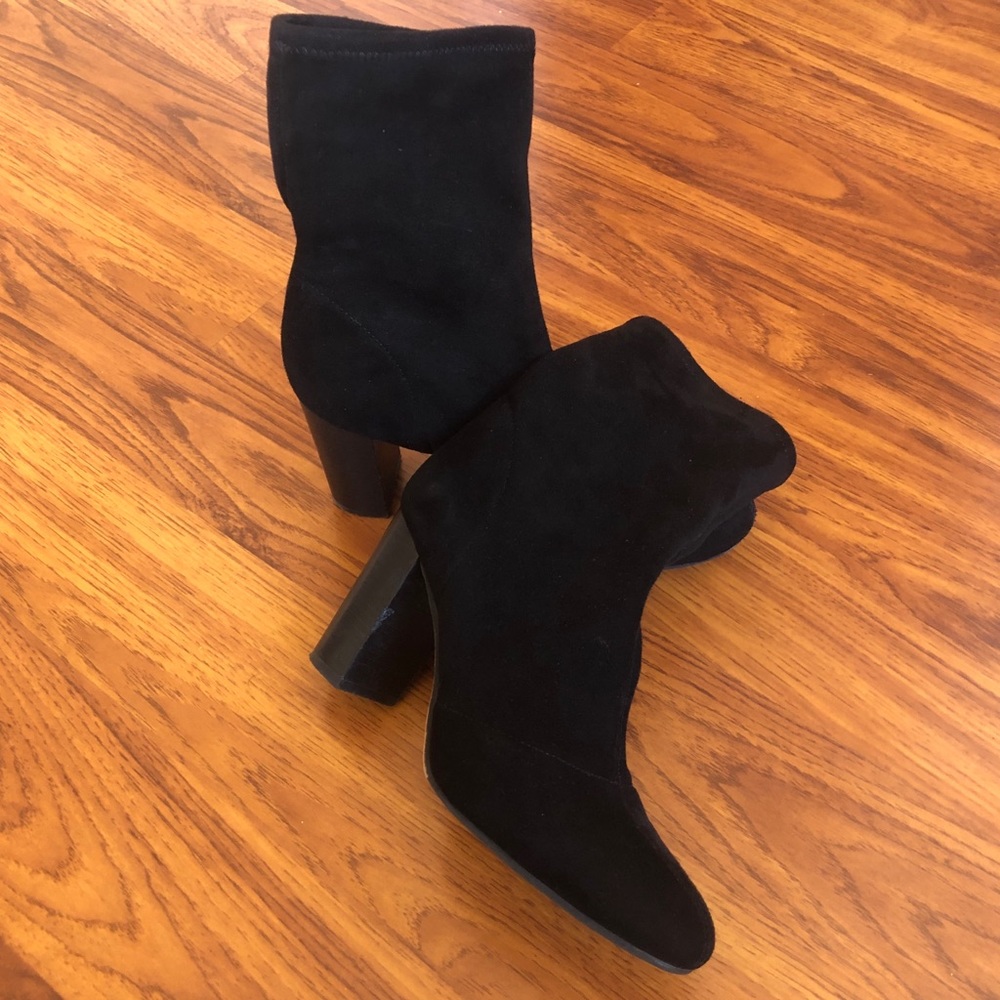 Black Suede Sock Booties